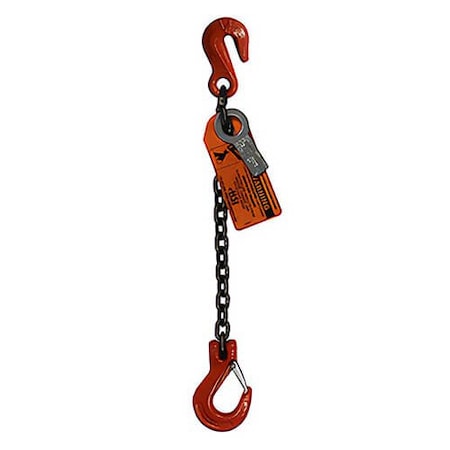 Sngl Leg Chain Slng, 9/32 In L, 10 In L, Grab Hook To Slip Hook, 4,300lb Lmt